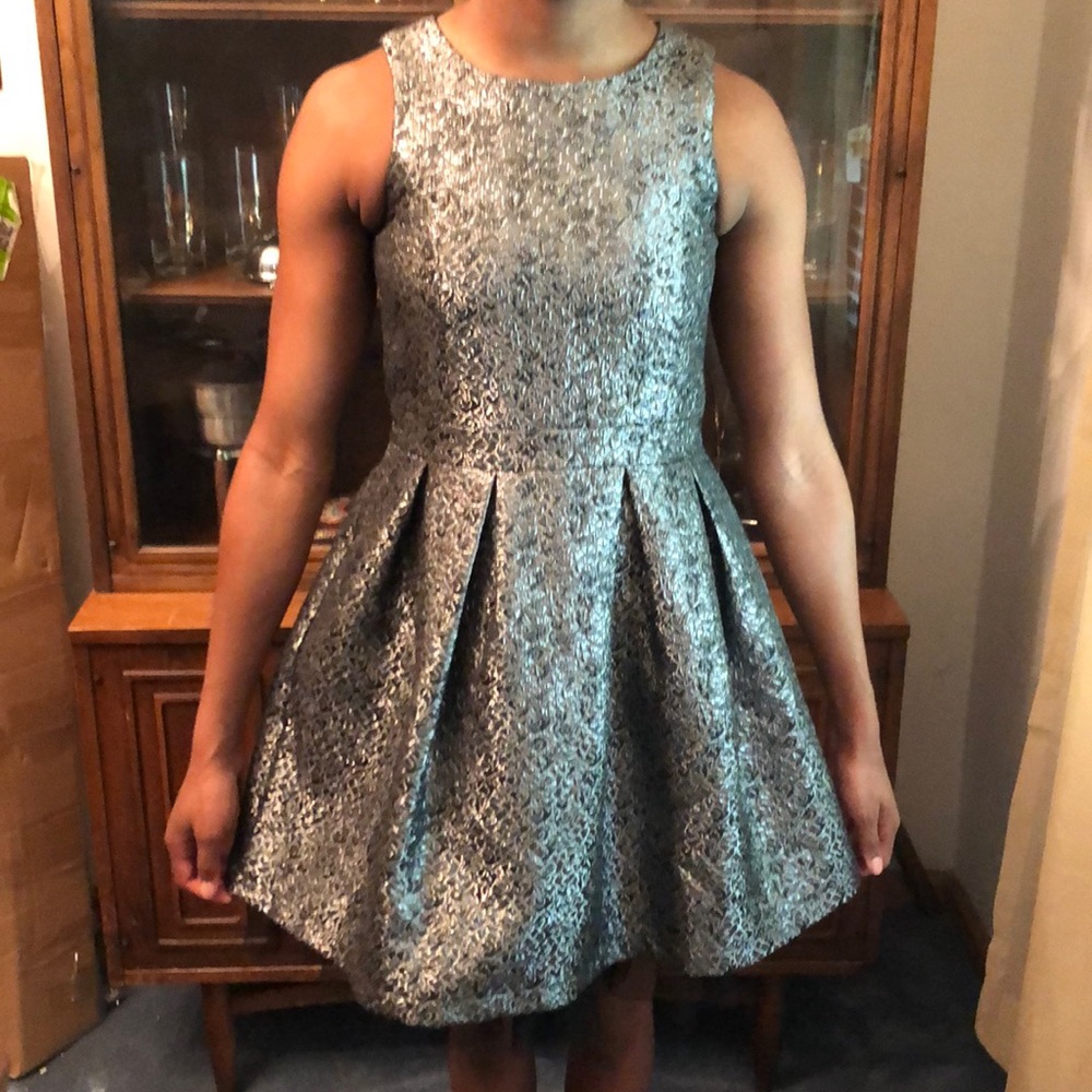 Ruby and Bloom Shimmery Metallic Black Dress Sz 16